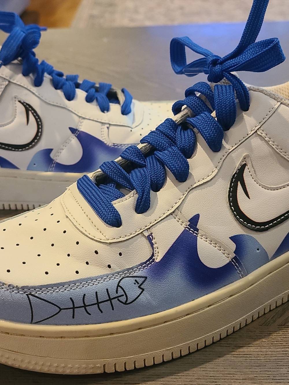 Nike Air Force 1 Custom Blue Wave Sneakers